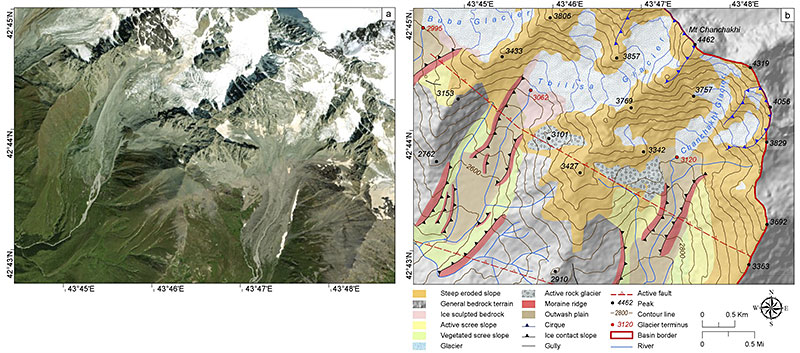 •	Carte géomorphologique glaciologique du Grand Caucase central, en haute définition (échelle 1:33,000) (https://www.tandfonline.com/doi/full/10.1080/17445647.2023.2261490 )