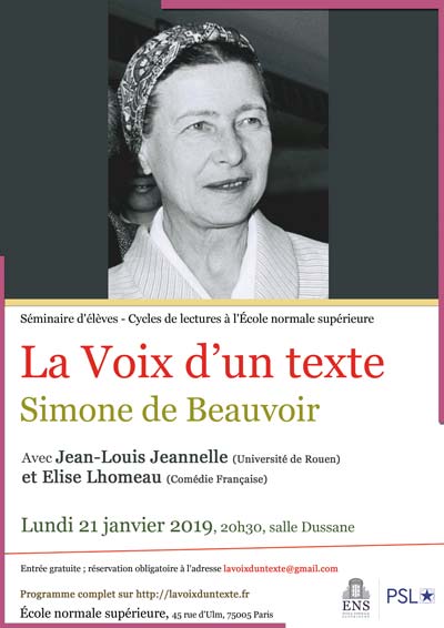  	janvier-21-2019-affiche-voix-dun-texte-simone-de-beauvoir